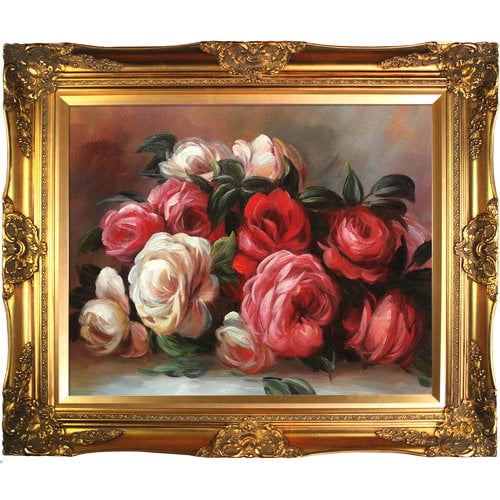 La Pastiche Umbrellas by Pierre-Auguste Renoir Hand Painted Oil on Canvas with Burgeon Gold Frame Multi-Color La Pastiche Umbrellas by Pierre-Auguste Renoir Hand Painted Oil on Canvas with Burgeon Gold Frame Multi-Color